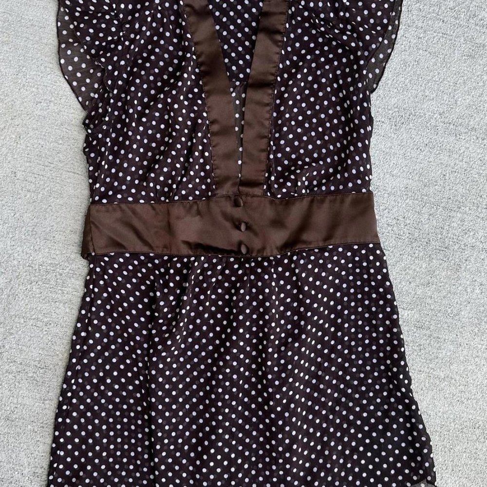 VINTAGE GIRLY Y2K BABYDOLL POLKA DOT BLOUSE